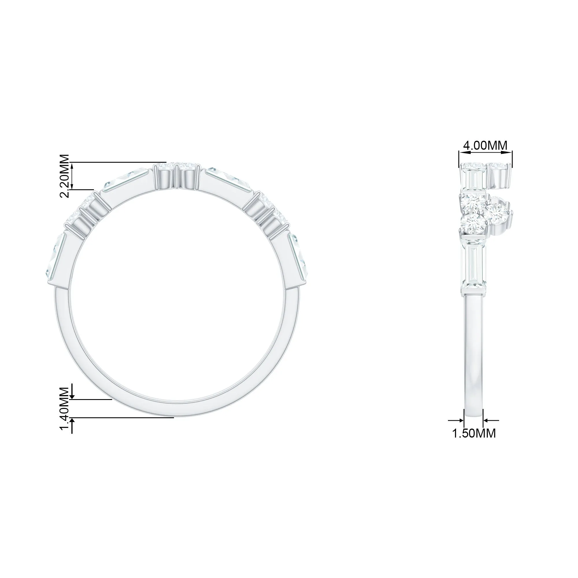 1 CT Cubic Zirconia Minimal Wedding Band Ring