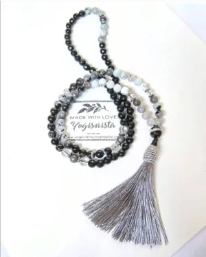 108 Mala Necklace - The Half Eclipse Moon Mala Necklace