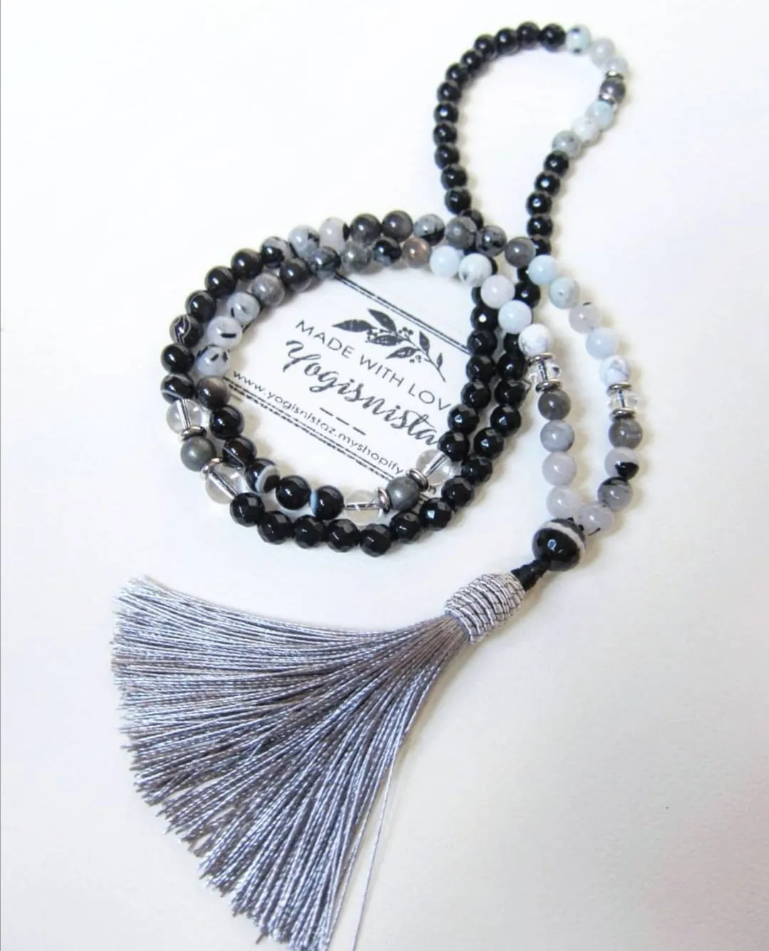 108 Mala Necklace - The Half Eclipse Moon Mala Necklace