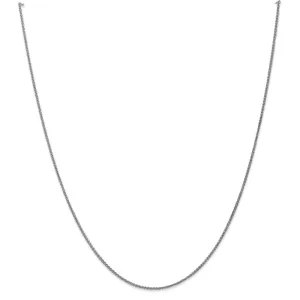 1.25mm 10k White Gold Solid Spiga Chain Anklet, 10 Inch