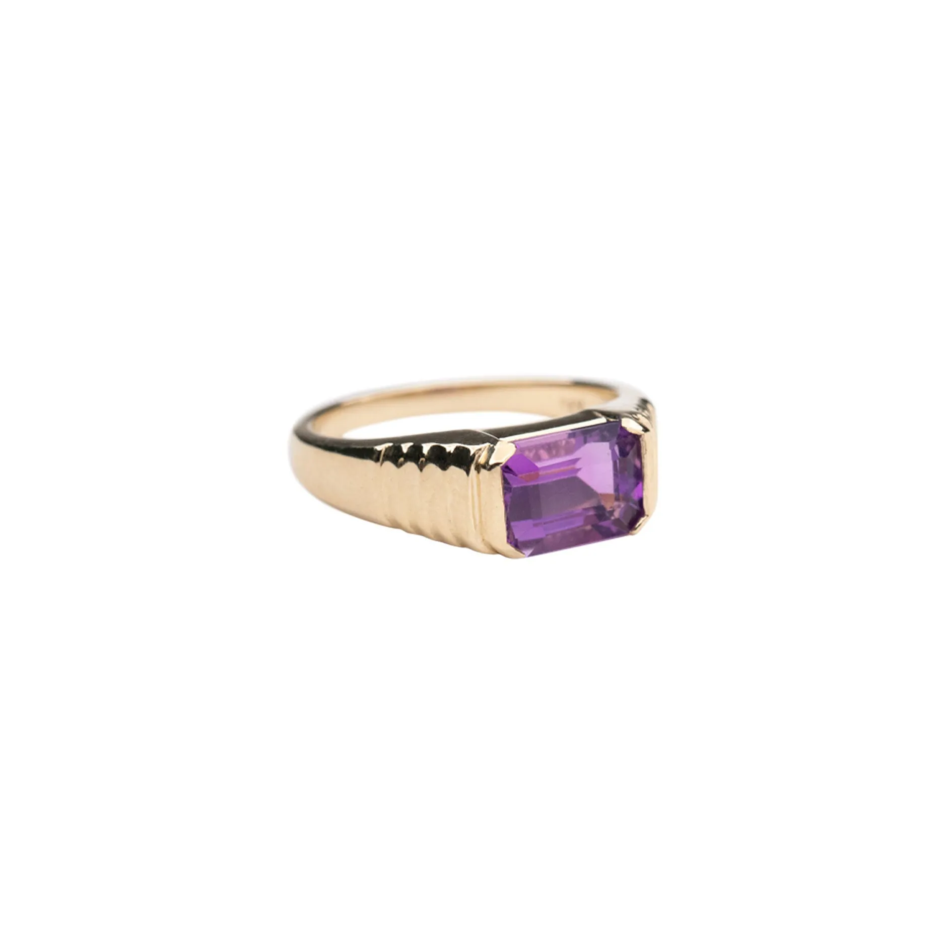 14k Amethyst Pyramid Ring