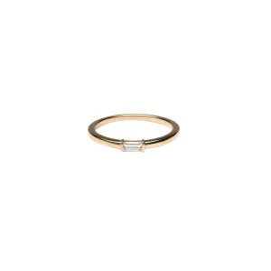 14k Gold Baguette Solitaire Ring