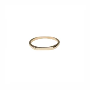 14k Gold Thin Signet Ring