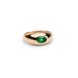 14k Oval Emerald Dome Ring