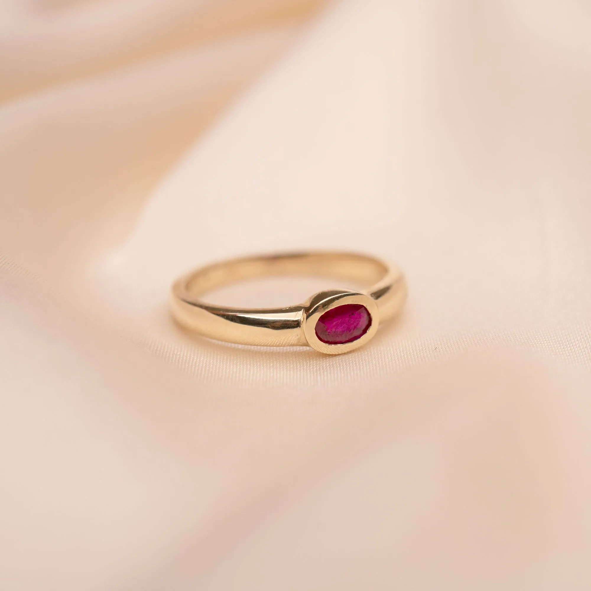 14k Ruby Bezel Ring