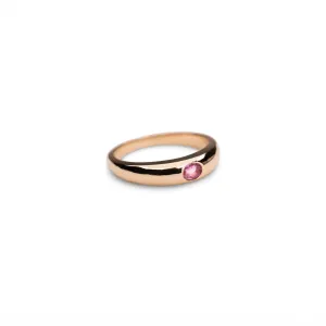 14k Thin Pink Sapphire Dome Ring