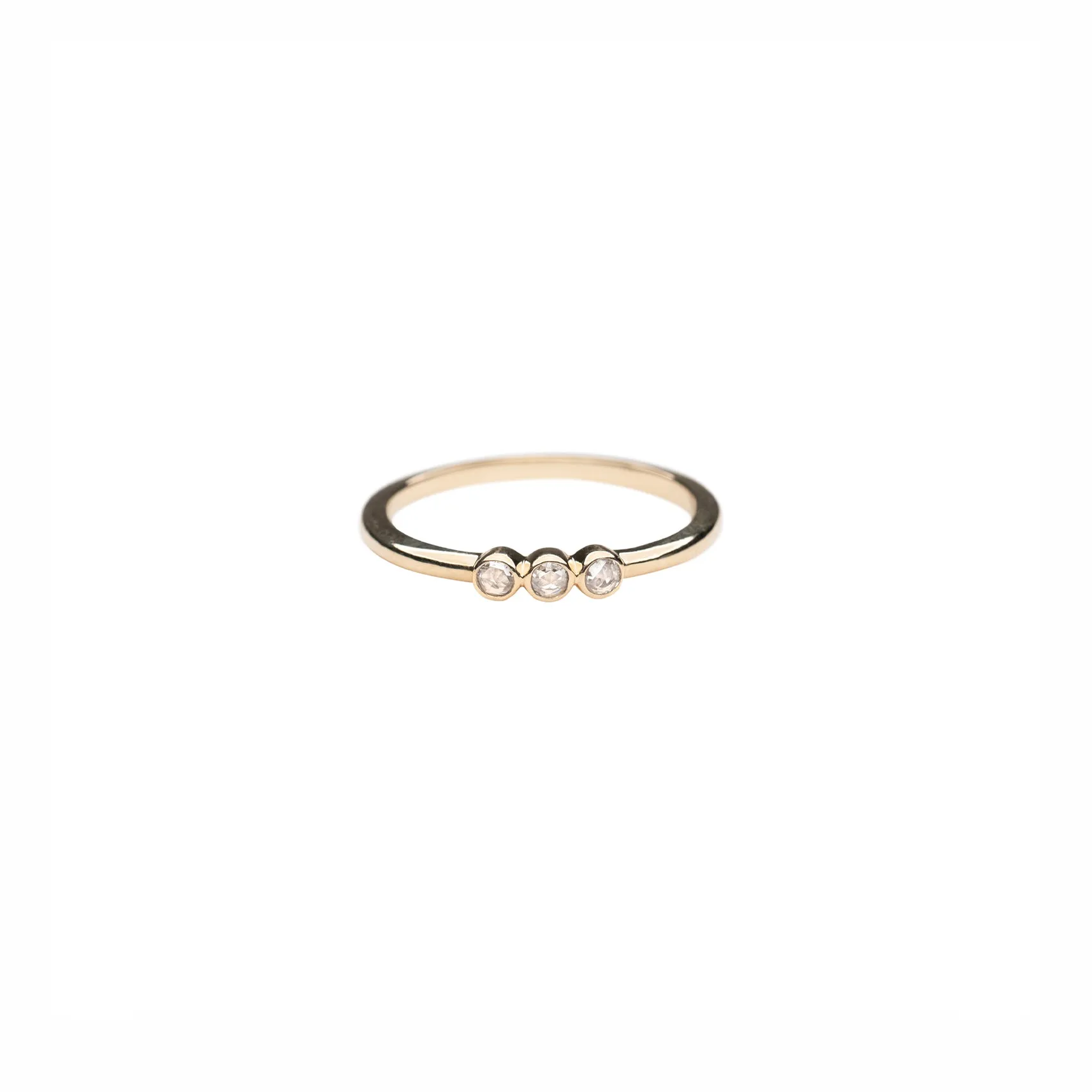 14k Tri-Diamond Ring