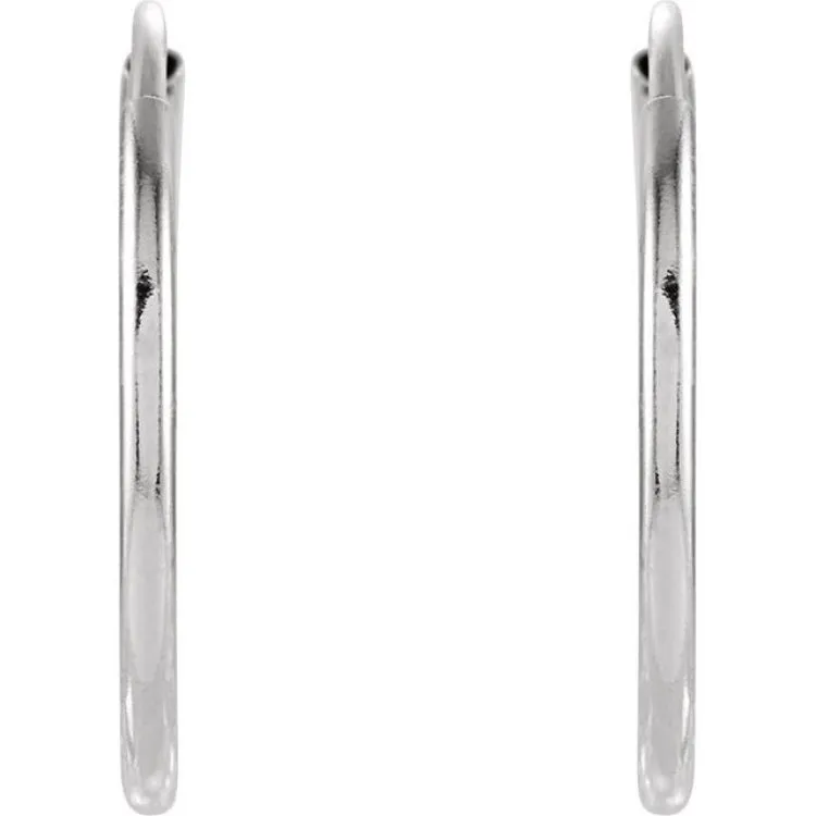 14K White Endless Tube 15 mm Hoop Earring