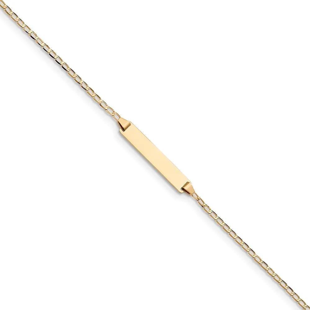 14K Yellow Gold Childrens Curb Link ID Bracelet