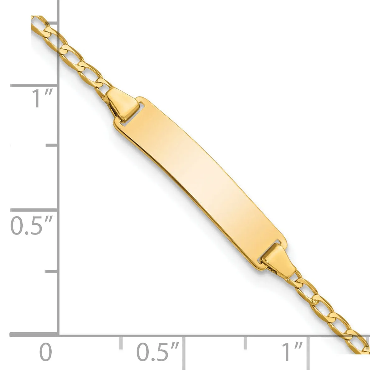 14K Yellow Gold Childrens Curb Link ID Bracelet