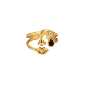 18K Gold Face Ring