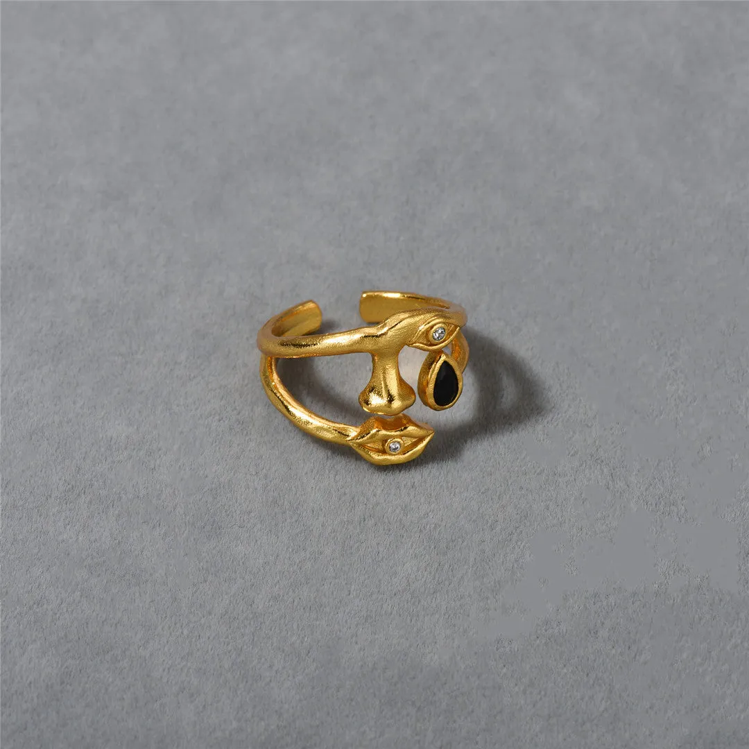 18K Gold Face Ring