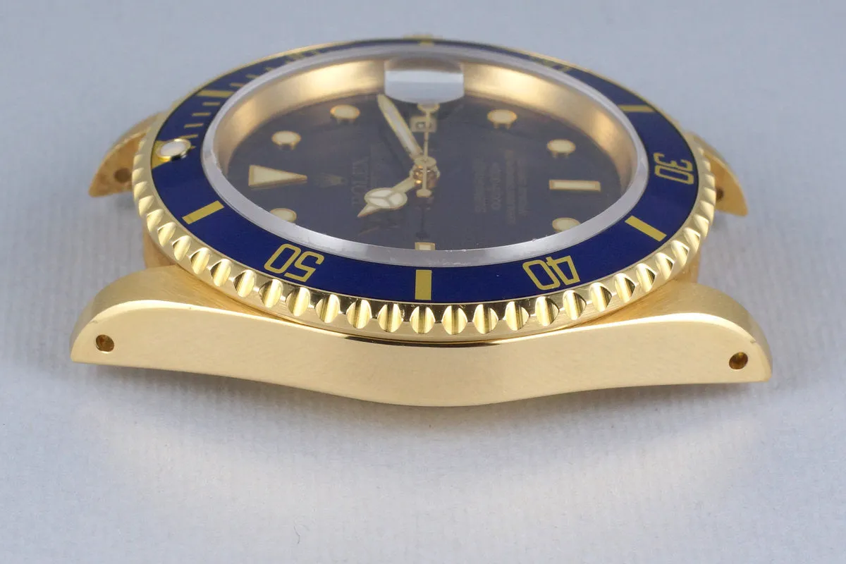 1991 Rolex YG Submariner 16618 Blue Dial