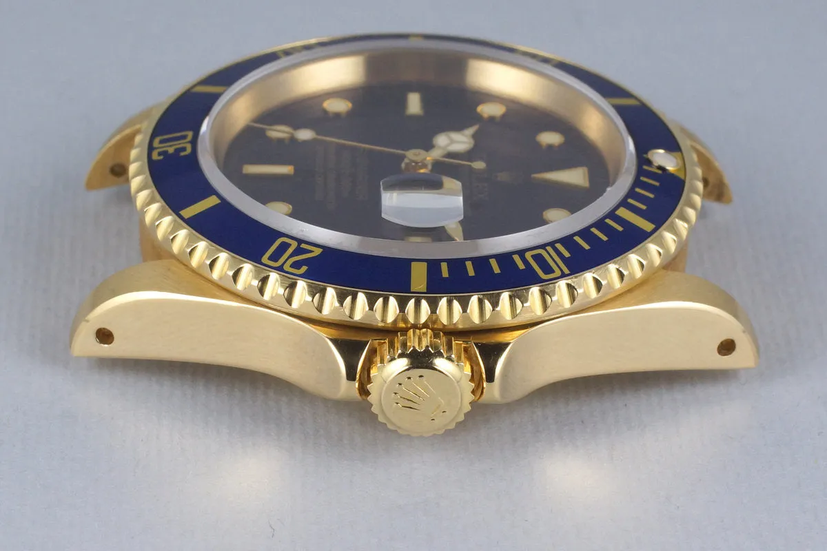 1991 Rolex YG Submariner 16618 Blue Dial