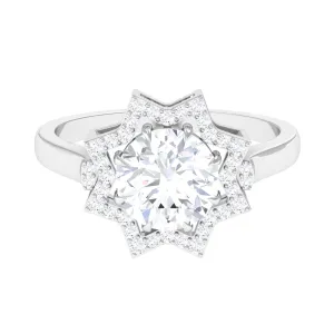 2.75 CT Cubic Zirconia Star Shape Engagement Ring in Gold