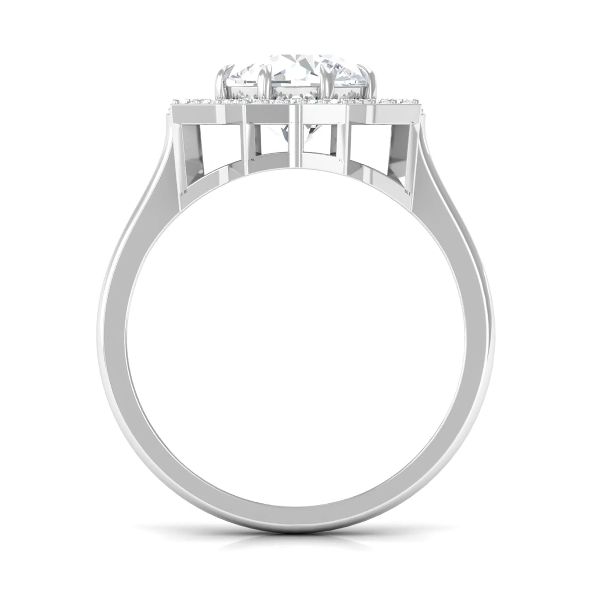 2.75 CT Cubic Zirconia Star Shape Engagement Ring in Gold