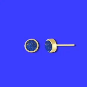 5mm Round Stud Earrings in Lapis Lazuli