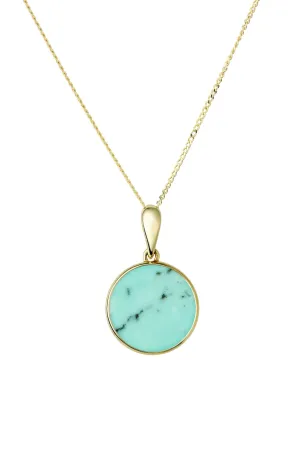 9ct Yellow Gold Turquoise Necklace