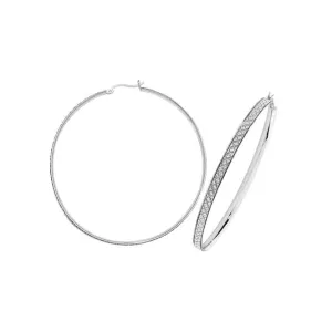 Acotis Silver Hoop Earrings Moondust G51133