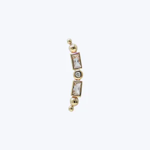 Anzie x Mel Soldera Deco Clear Topaz   Diamond Left Ear Crawler