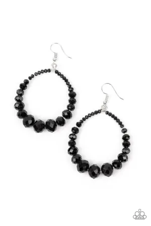 Astral Aesthetic - Black - Gem Bead Hoop Paparazzi Fishhook Earrings