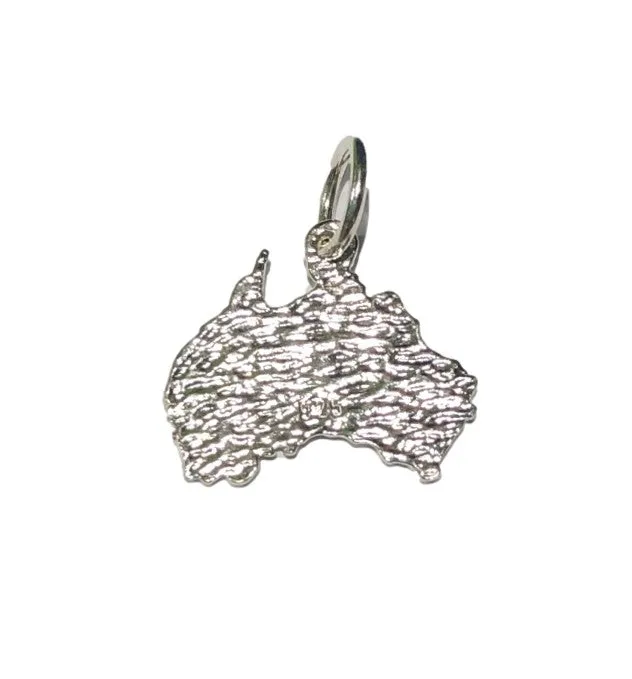 Australia Map Silver Charm