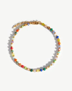 Beaded Anklet | 18ct Gold Plated/Multi Beaded