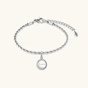 Beaded Circle Bracelet Silver