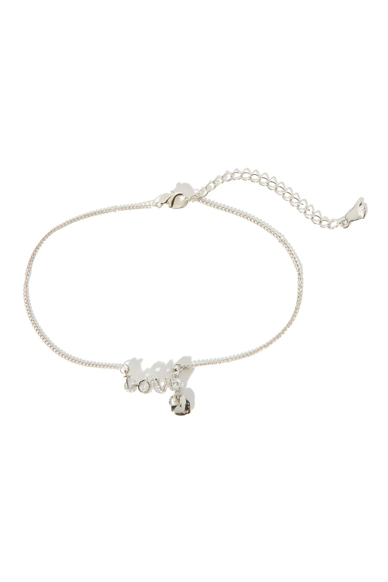 Beaming Heart Anklet - Silver