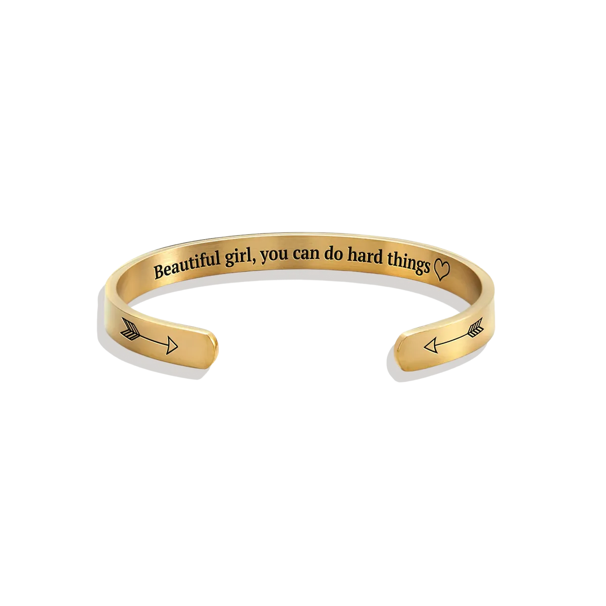 Beautiful Girl You Can Do Hard Things Personalizable Cuff Bracelet