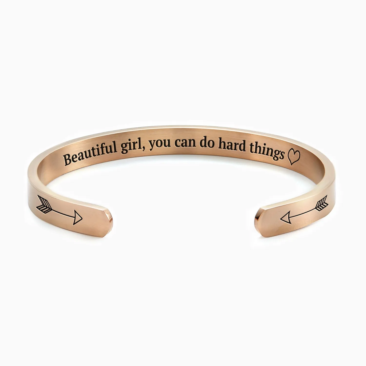 Beautiful Girl You Can Do Hard Things Personalizable Cuff Bracelet