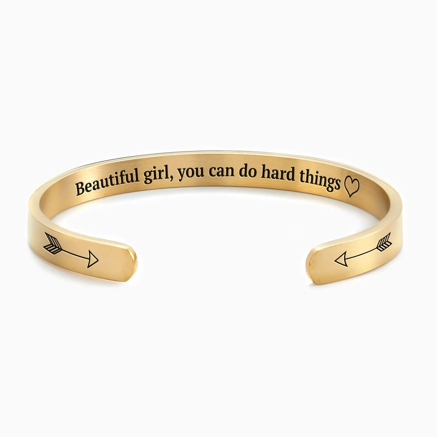 Beautiful Girl You Can Do Hard Things Personalizable Cuff Bracelet