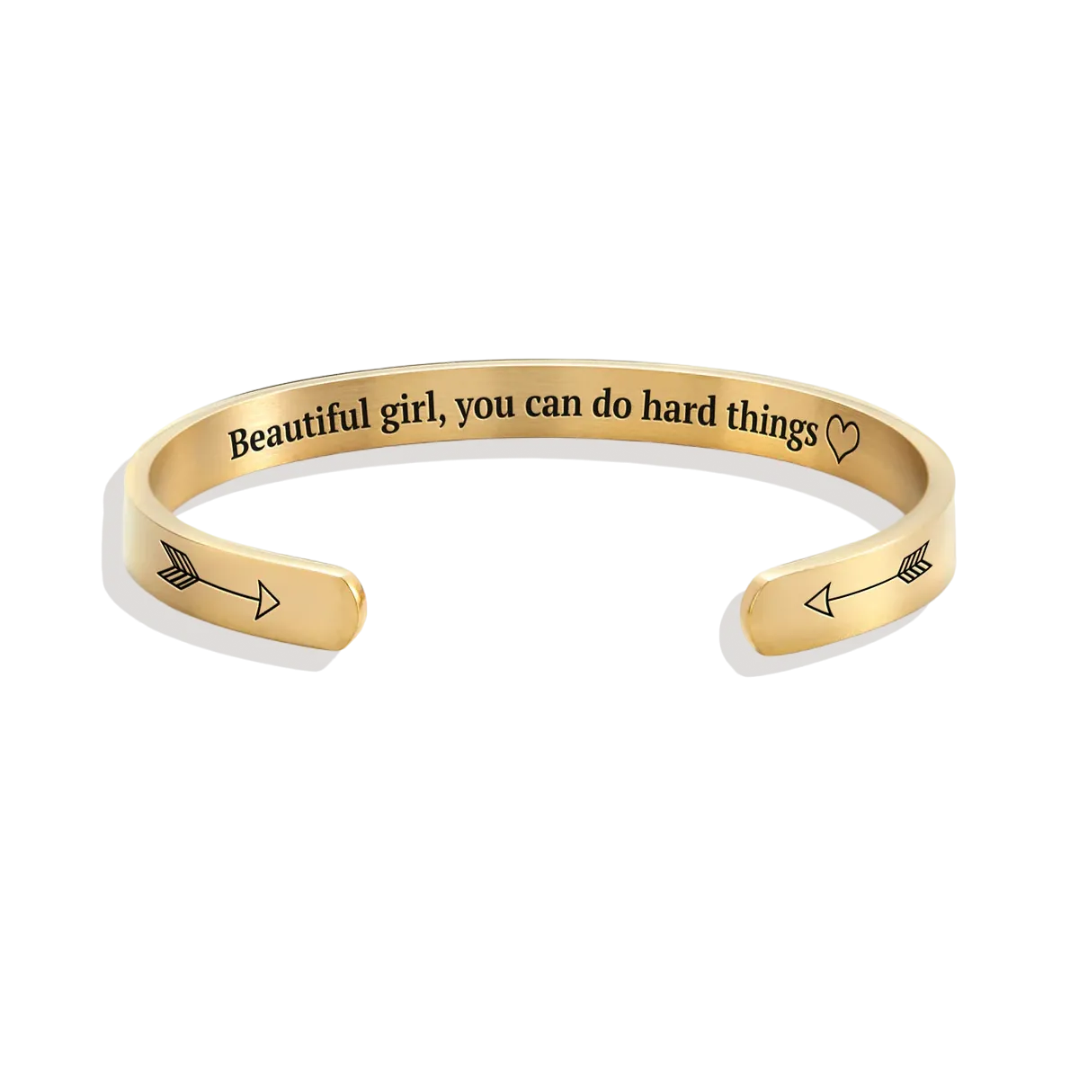 Beautiful Girl You Can Do Hard Things Personalizable Cuff Bracelet