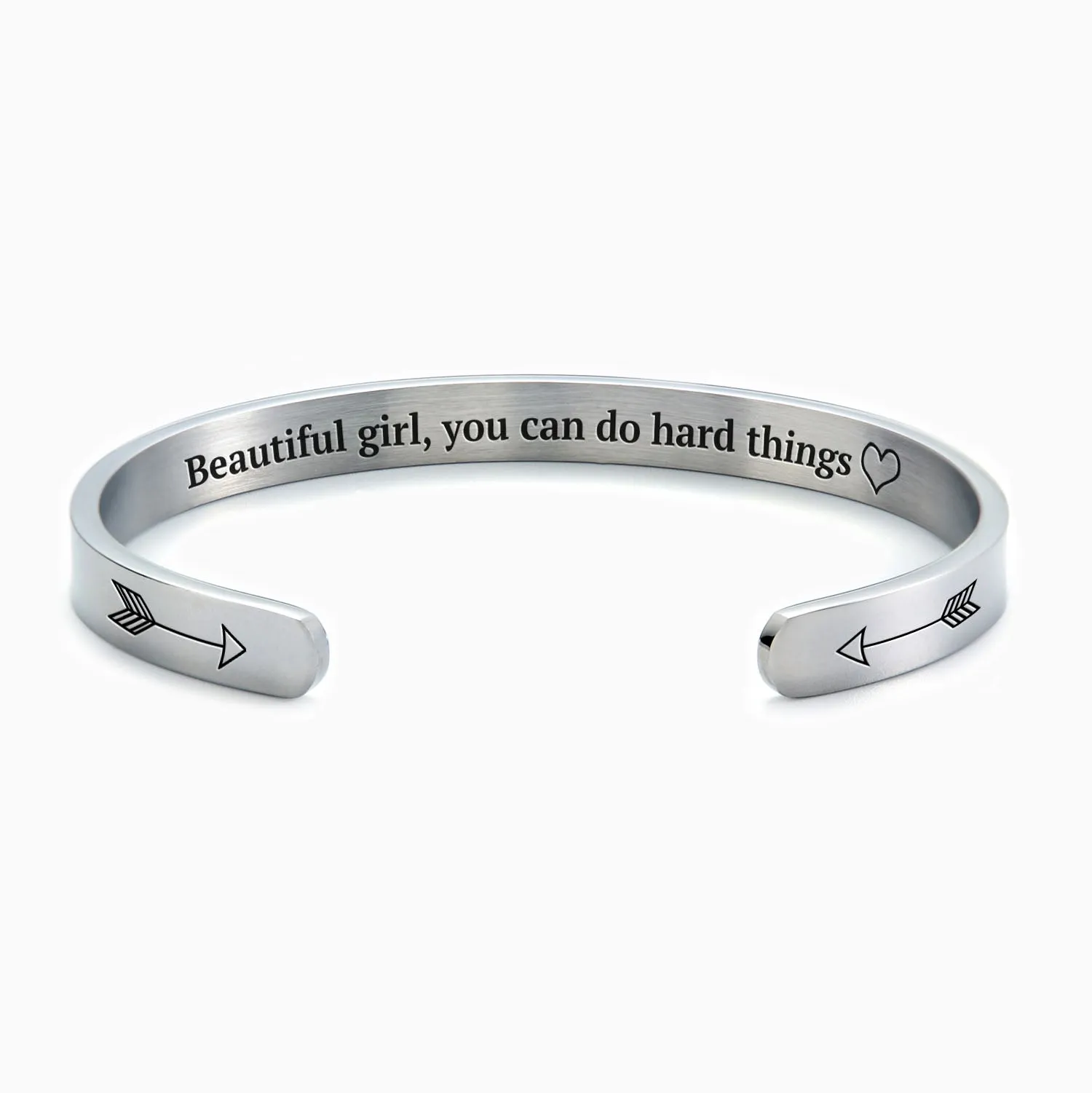 Beautiful Girl You Can Do Hard Things Personalizable Cuff Bracelet