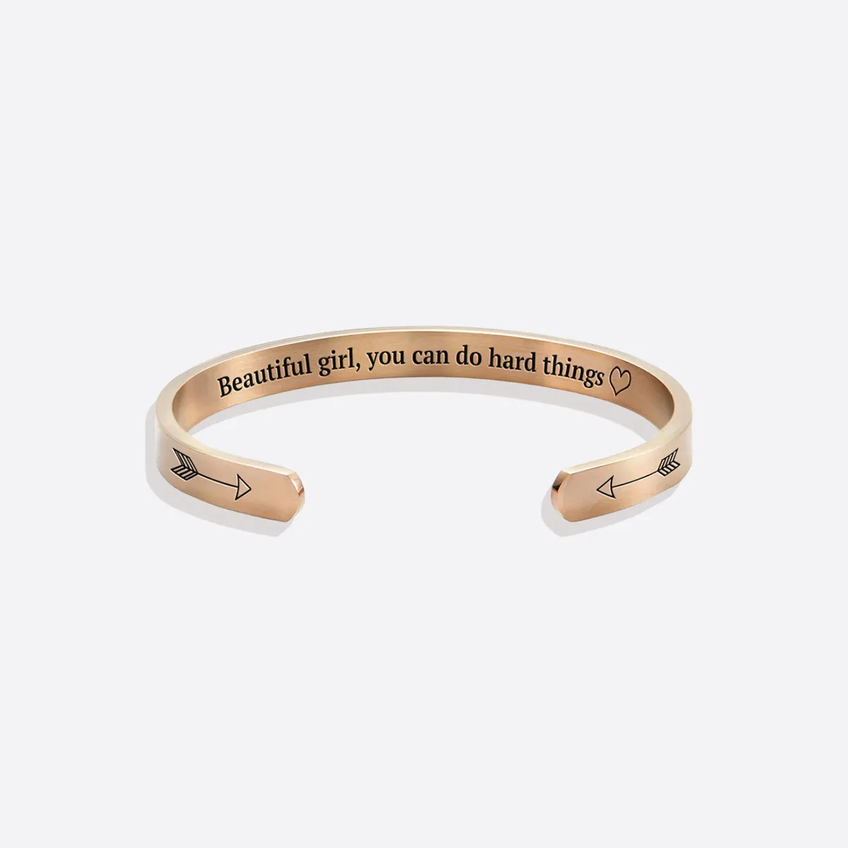 Beautiful Girl You Can Do Hard Things Personalizable Cuff Bracelet