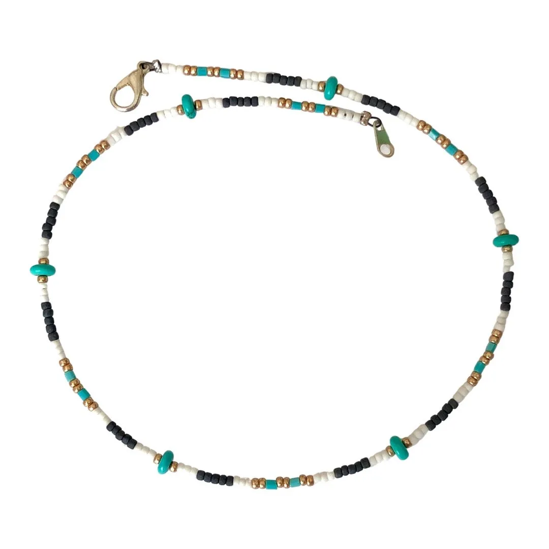 Black and Gold Arches Beaded Necklace