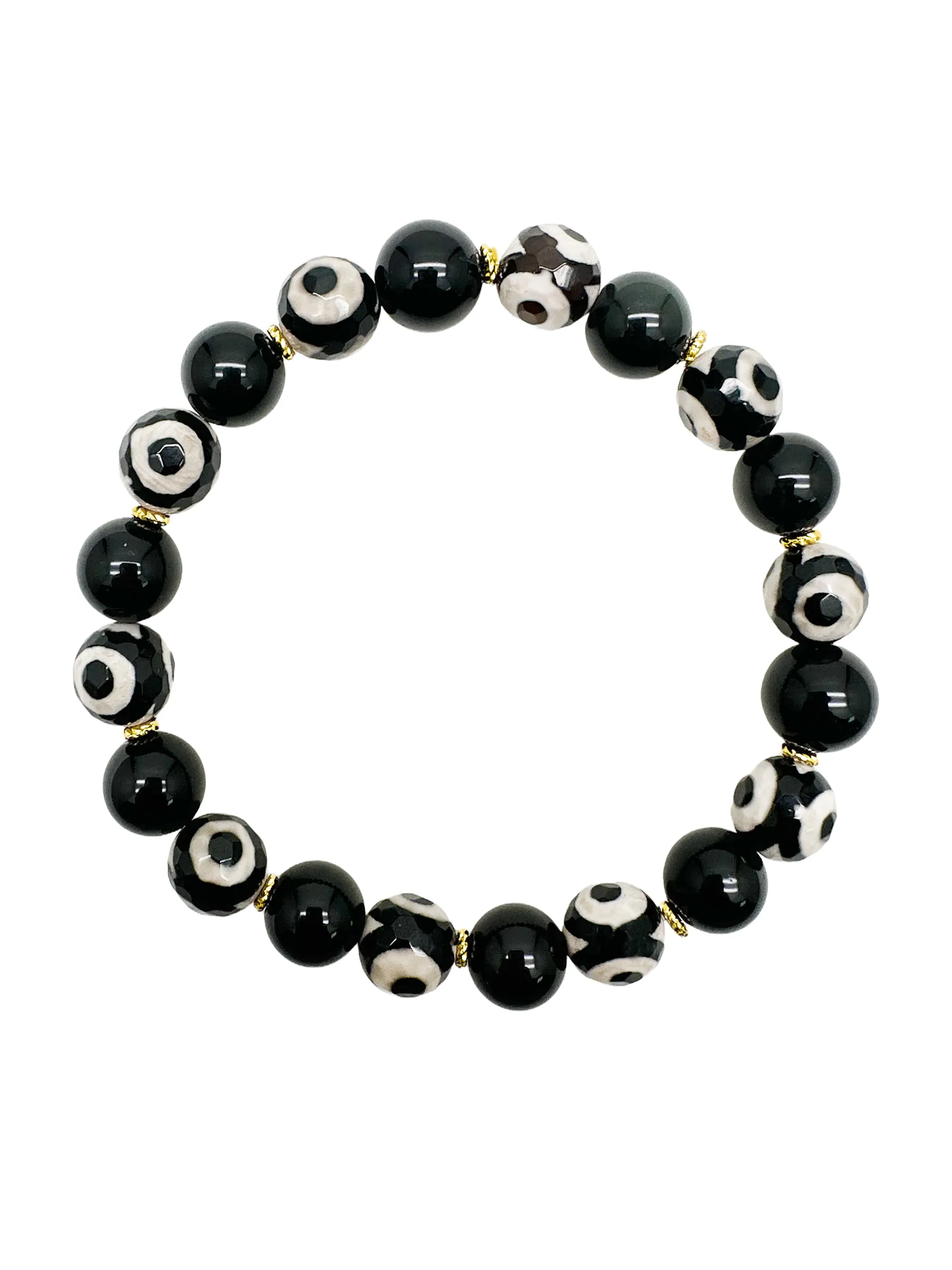 Black And White Dzi Agate Bracelet MEB04