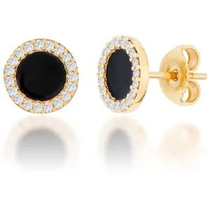 Black Diamond Halo Earrings