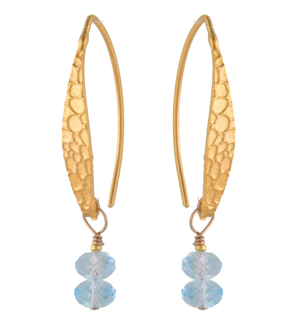 Blue Faceted Topaz Earrings by Galit