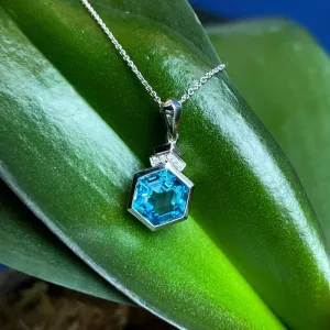 Blue Topaz Diamond Necklace