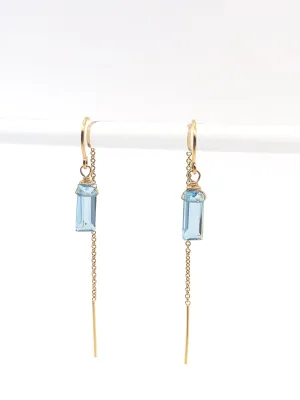 Blue Topaz Threader Earrings