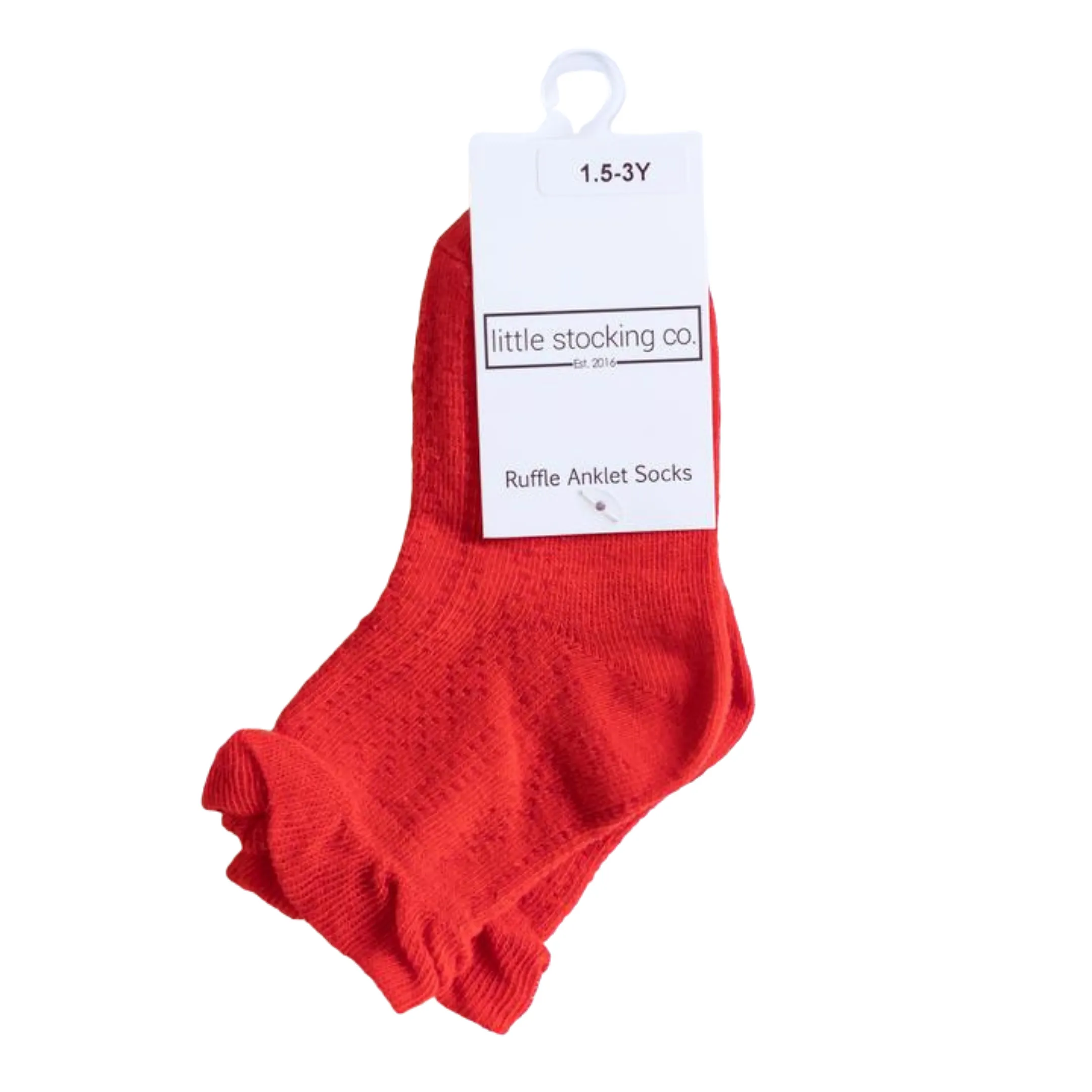 Bright Red Anklet Socks by Little Stocking Co