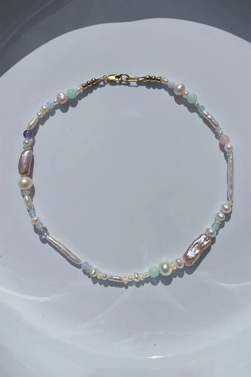 Candy Pearl & Multistone Necklace