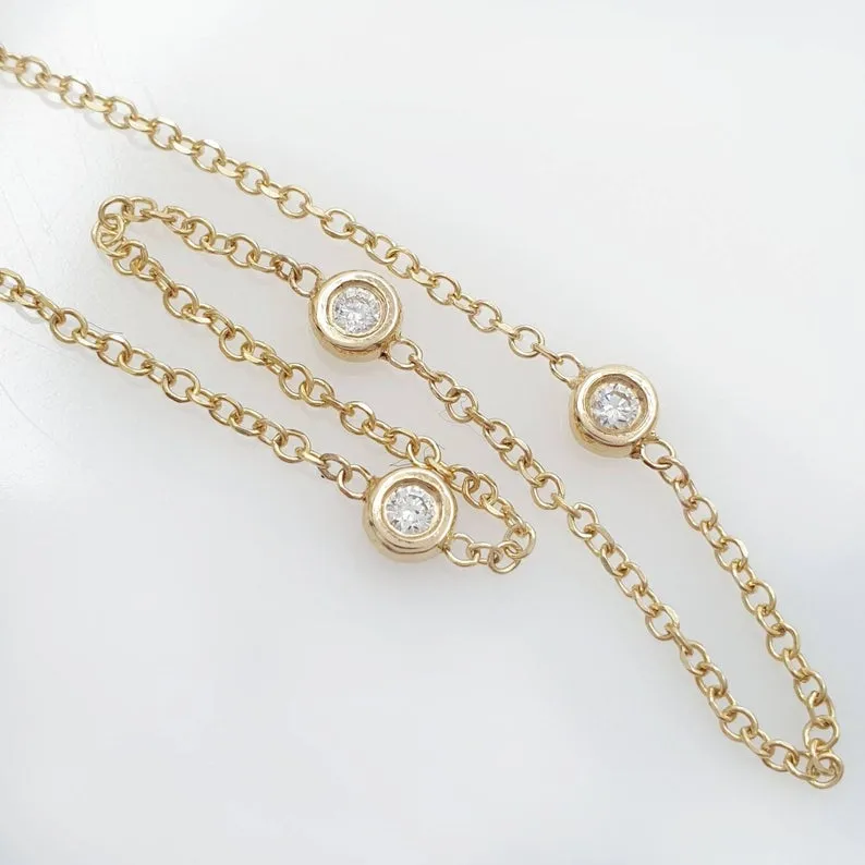 Chain Bracelet With 3 Natural Diamonds