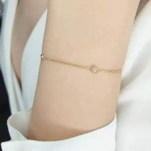 Chain Bracelet With 3 Natural Diamonds