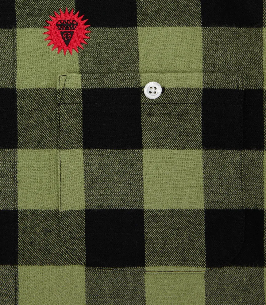 CHECK FLANNEL SHIRT - GREEN