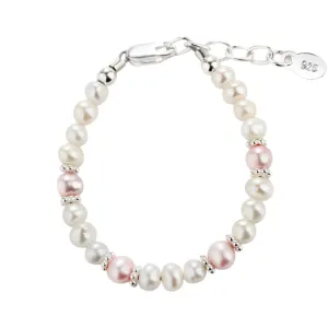 Cherished Moments Sterling Silver High-End Austrian Simulated Pearl Small Bracelet