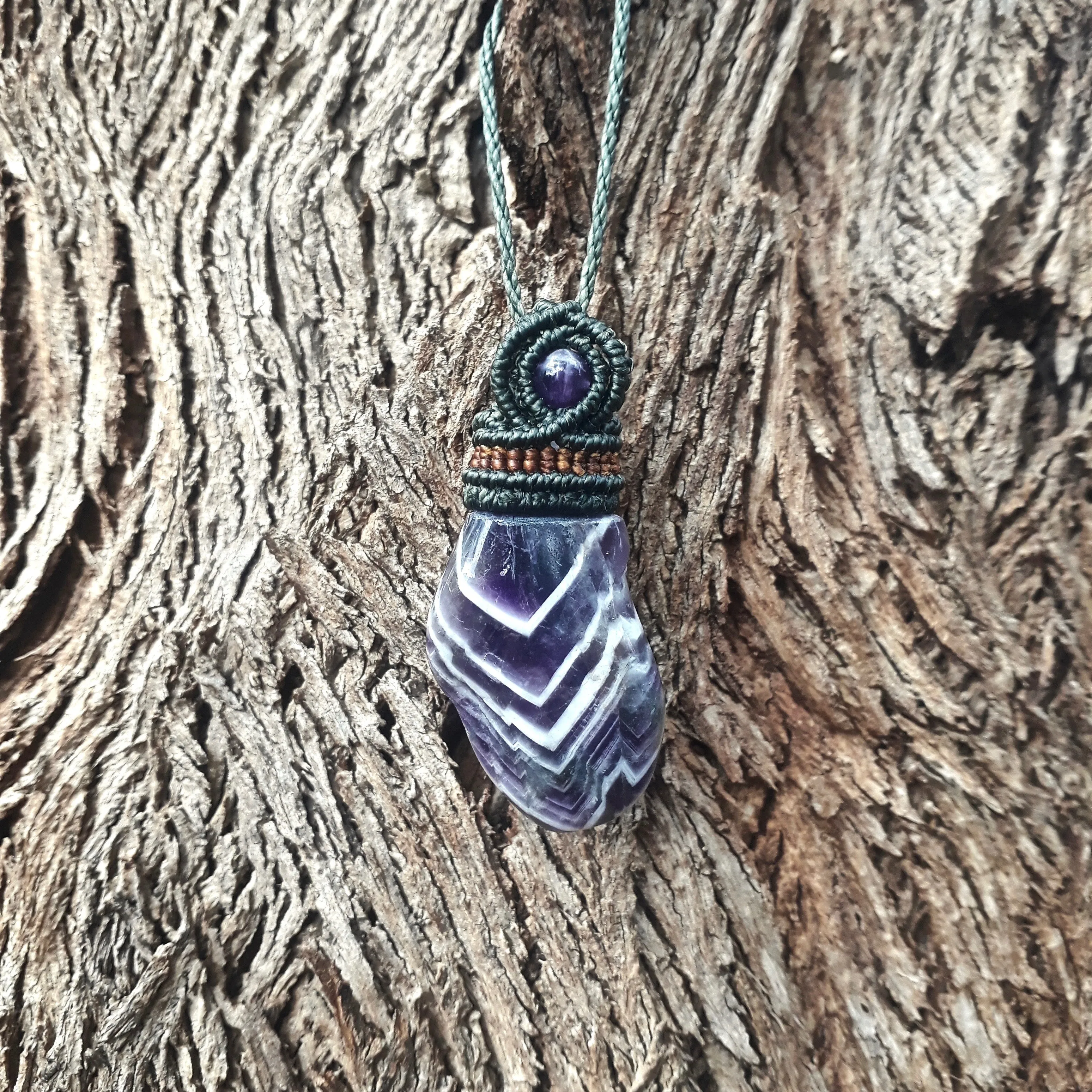 Chevron amethyst necklace