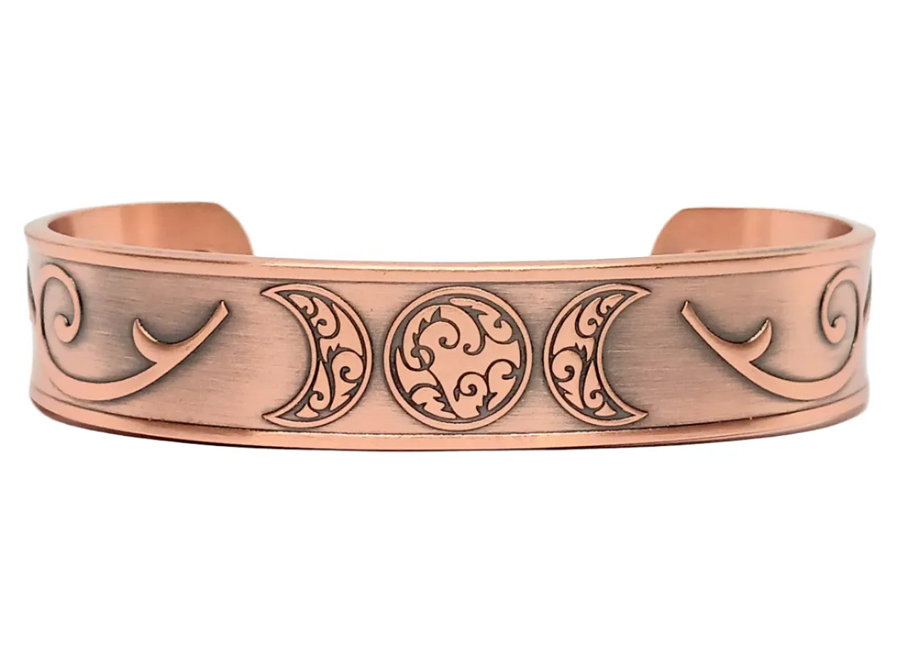 Copper Magnetic Triple Moon Adjustable Bracelet