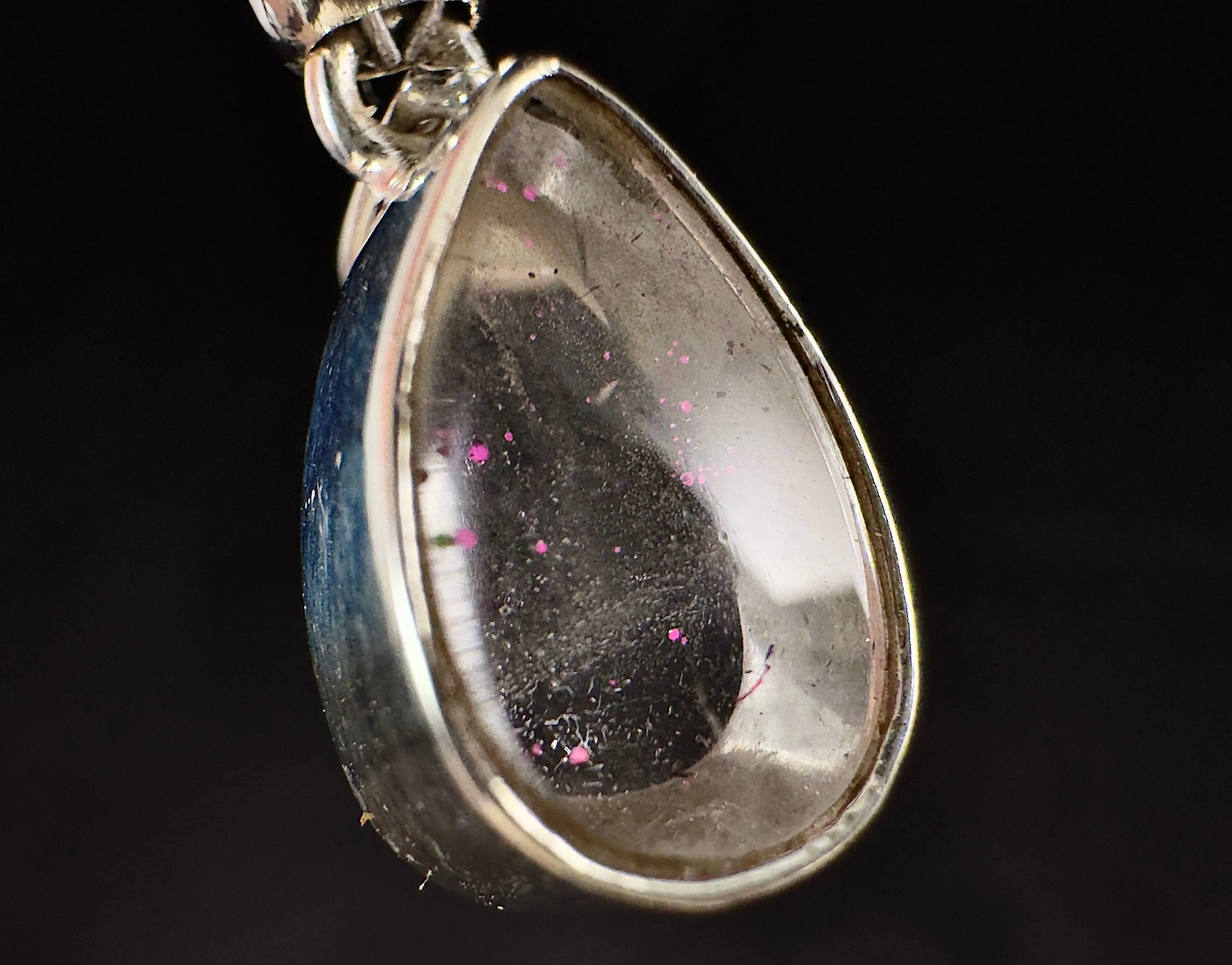 COVELLITE Pink Fire Quartz Crystal Pendant - Fine Jewelry, Healing Crystals and Stones, 54291